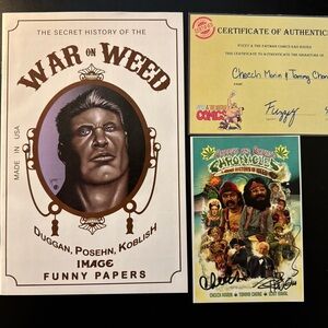 Secret History Of The War On Weed #1 Marat  w/signed Cheech and Chong + COA